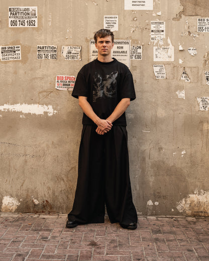 Boxy oversized t-shirt with koi fish print by Shin Seikatsu — Japanese-inspired fashion in Dubai