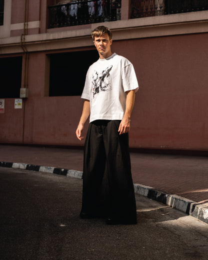 Boxy oversized t-shirt with koi fish print by Shin Seikatsu — Japanese-inspired fashion in Dubai