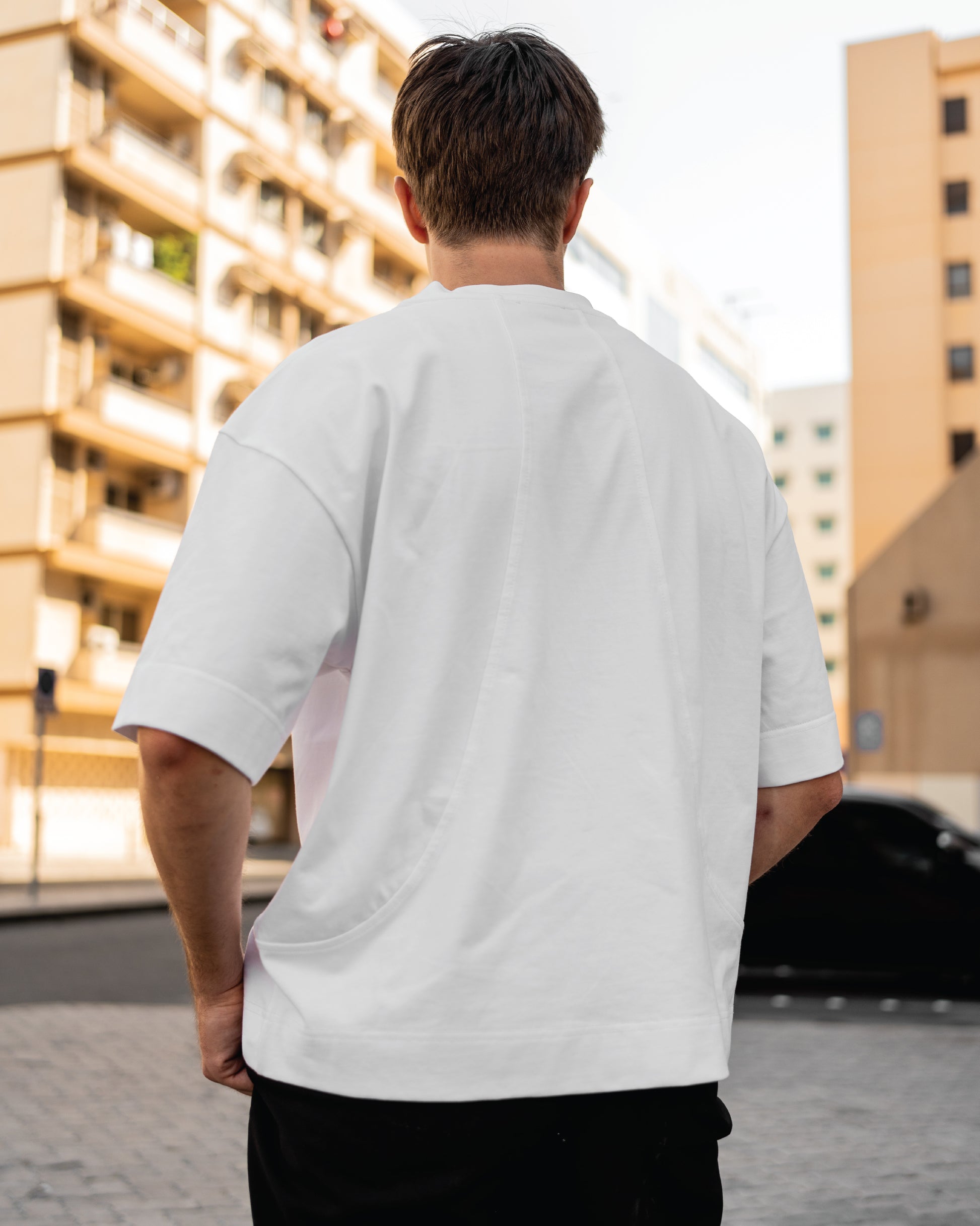 Boxy oversized t-shirt with koi fish print by Shin Seikatsu — Japanese-inspired fashion in Dubai